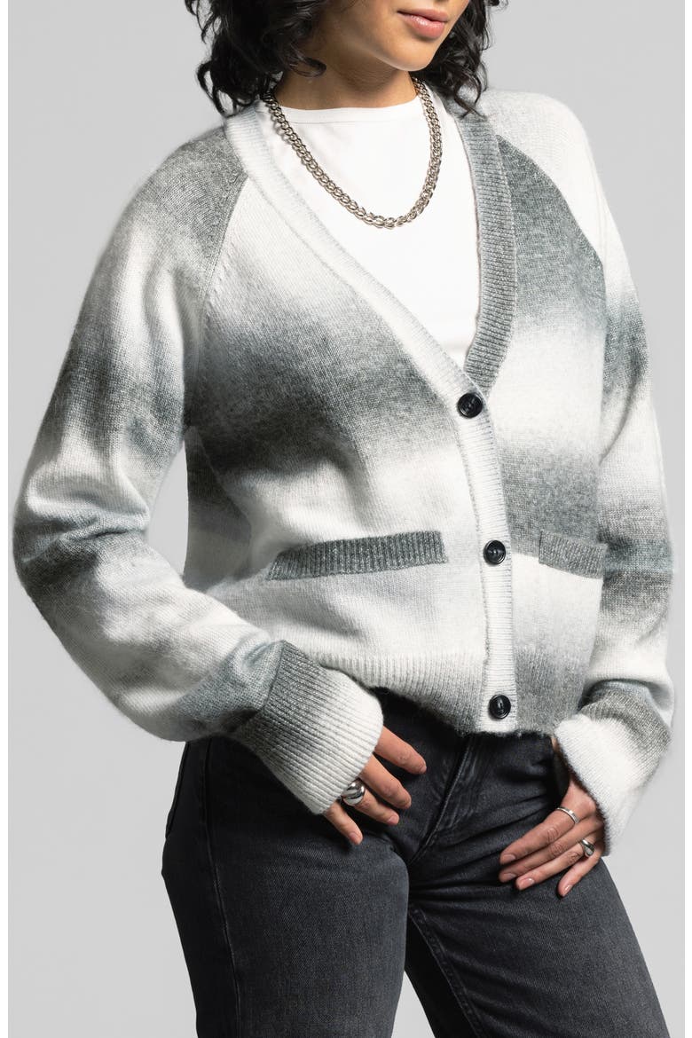 Brina Ombré Stripe Cardigan, Main, color, FOREST STRIPE