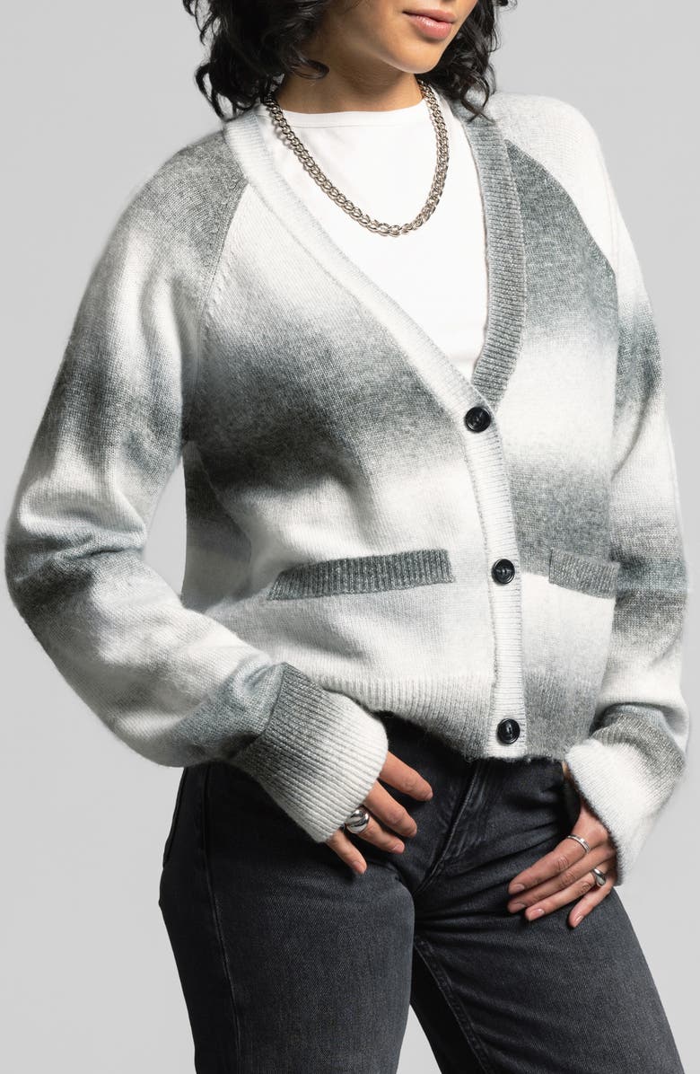 WEEKEND LOS ANGELES Brina Ombré Stripe Cardigan, Main, color, Forest Stripe