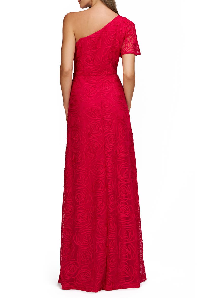 Anastasia Single Flutter Sleeve Gown, Alternate, color, MAGENTA GLOSS