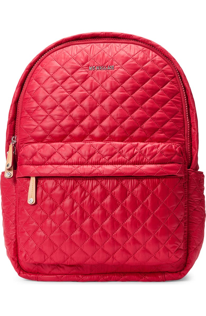 MZ Wallace Metro Deluxe Quilted Nylon Backpack, Main, color, Apple
