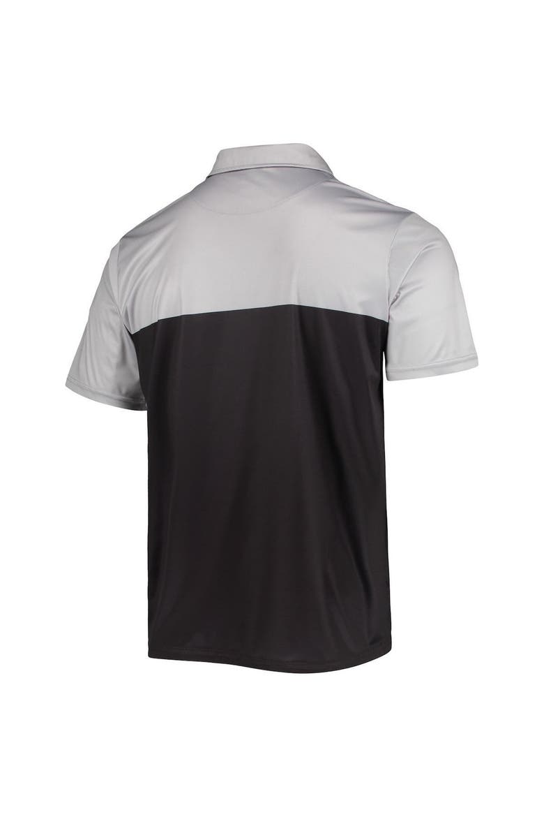 Men's FOCO Silver/Black Las Vegas Raiders Retro Colorblock Polo, Alternate, color, Gray