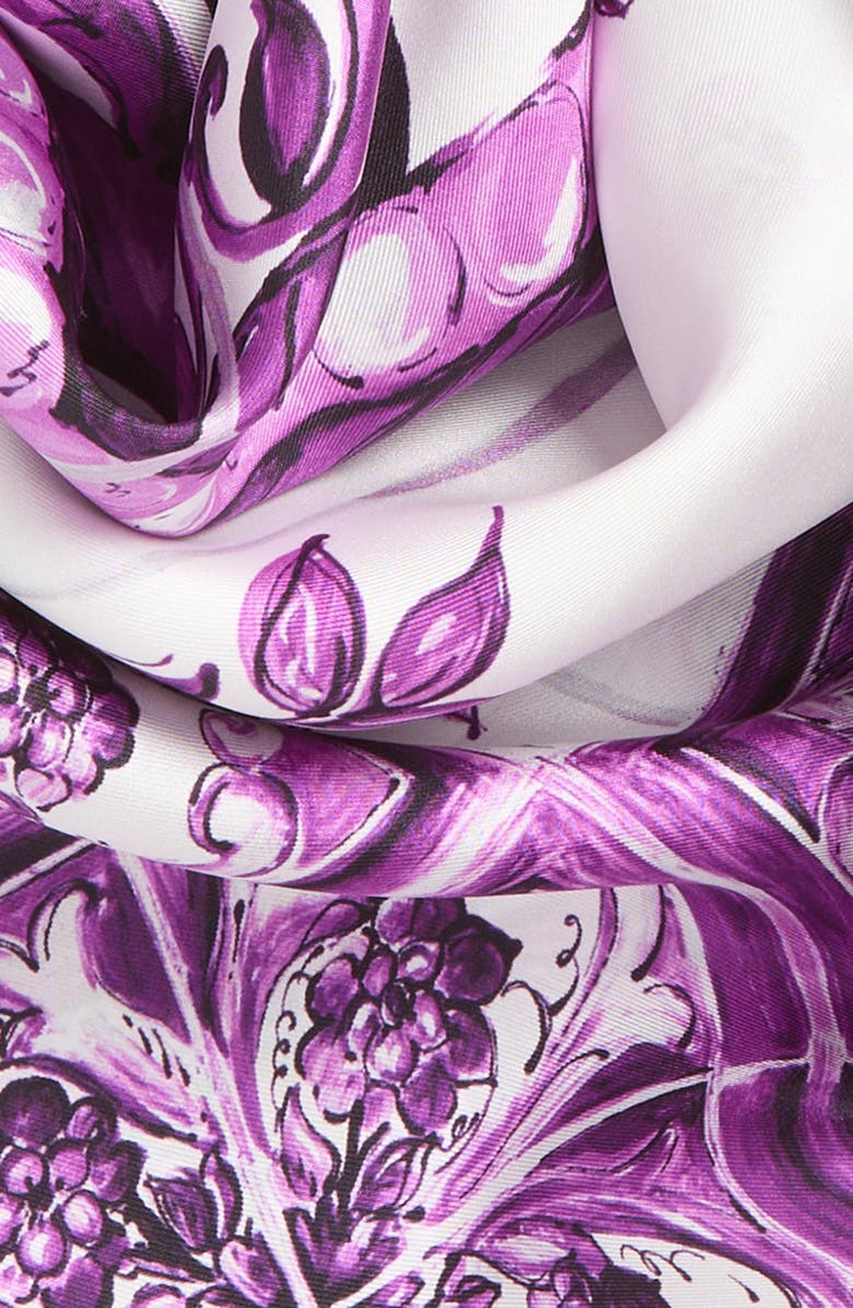 Dolce&Gabbana Mediterraneo Square Silk Scarf, Alternate, color, Hp3oa Azulejos Fdo Viola