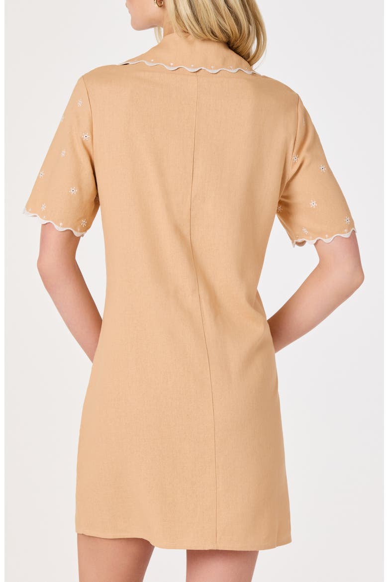 Noelle Scallop Trim Shirtdress, Alternate, color, PEACH