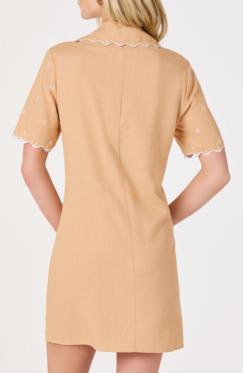 ASTR the Label Noelle Scallop Trim Shirtdress, Alternate, color, Peach