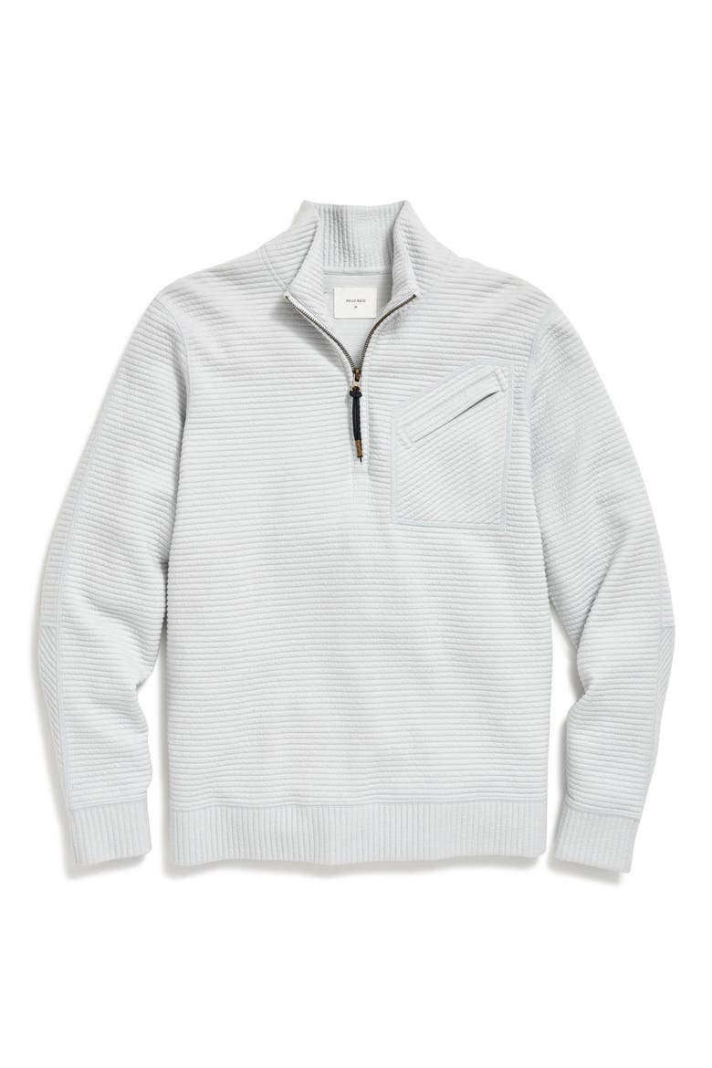 Quilted Half Zip Pullover, Main, color, BEACH BLUE
