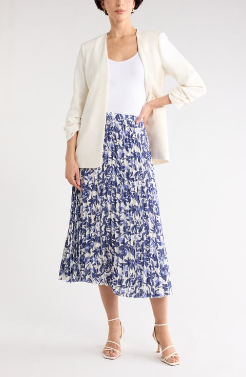 Chiffon Pleated Midi Skirt