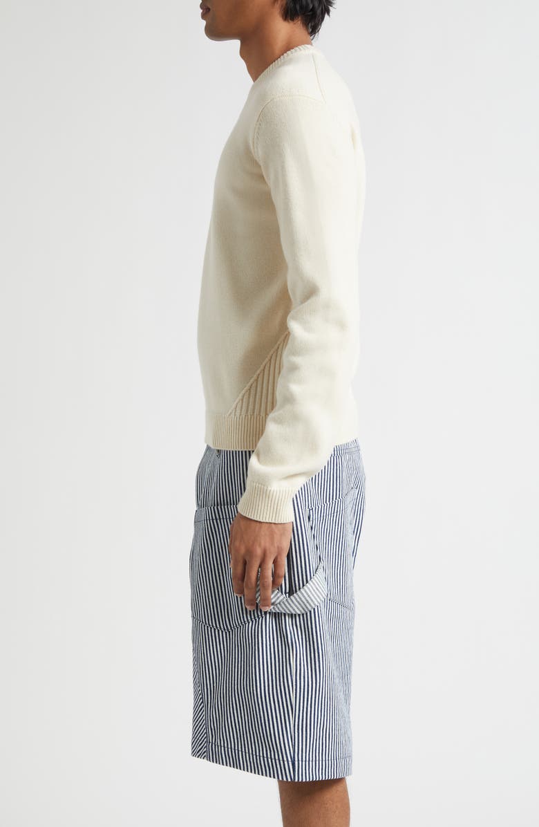 JW Anderson Oversize Cotton Crewneck Sweater, Alternate, color, Ecru