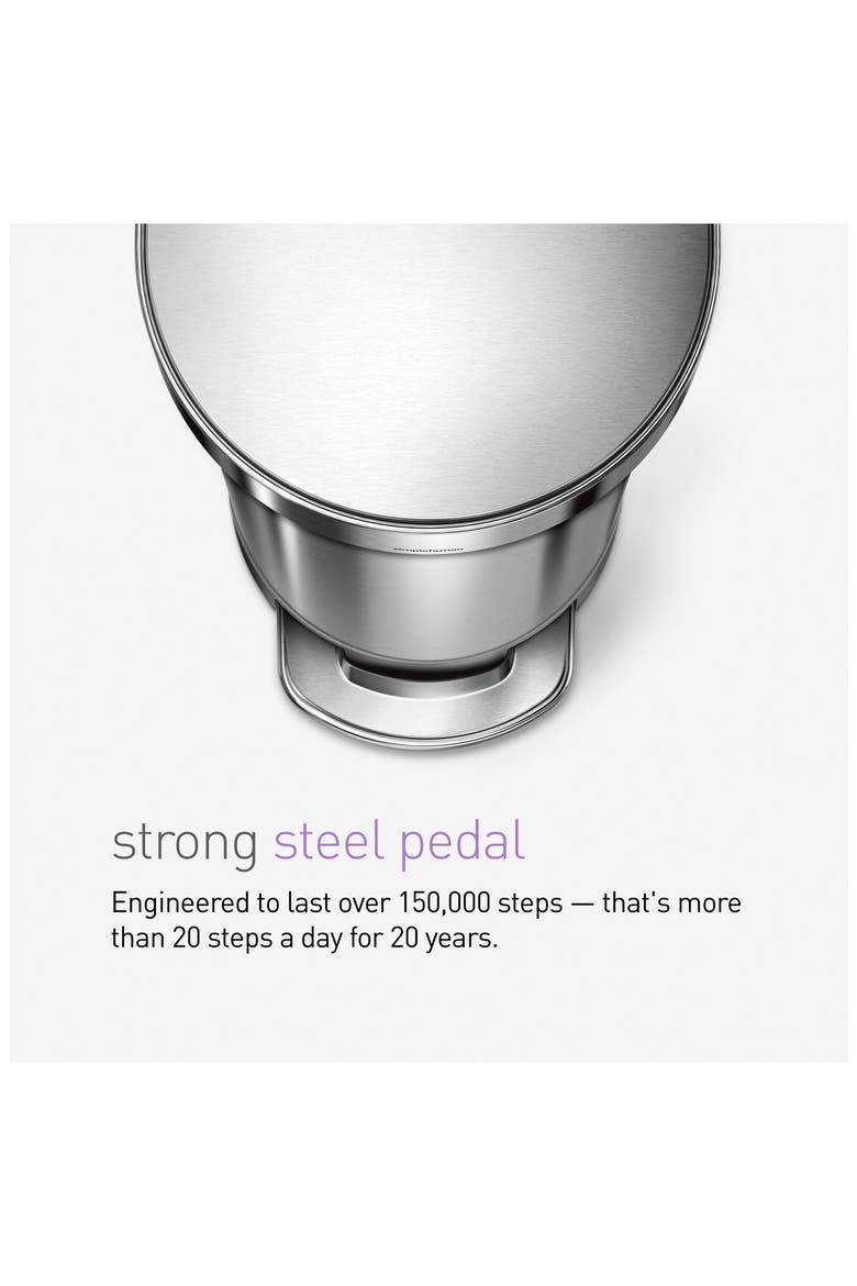 45L slim step can, Alternate, color, BRUSHED