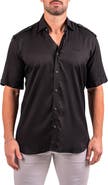 Maceoo Munich Resistance0174 Black Short Sleeve Button-Up Shirt