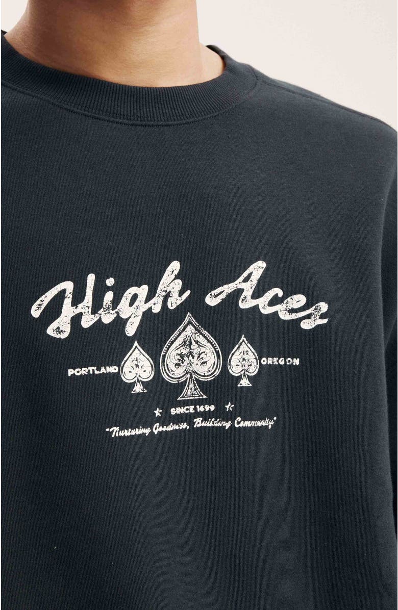 Cotton On Men's Box Fit Graphic Crew Sweater, Alternate, color, 