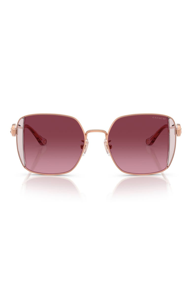 51mm Square Gradient Sunglasses, Main, color, ROSE GOLD