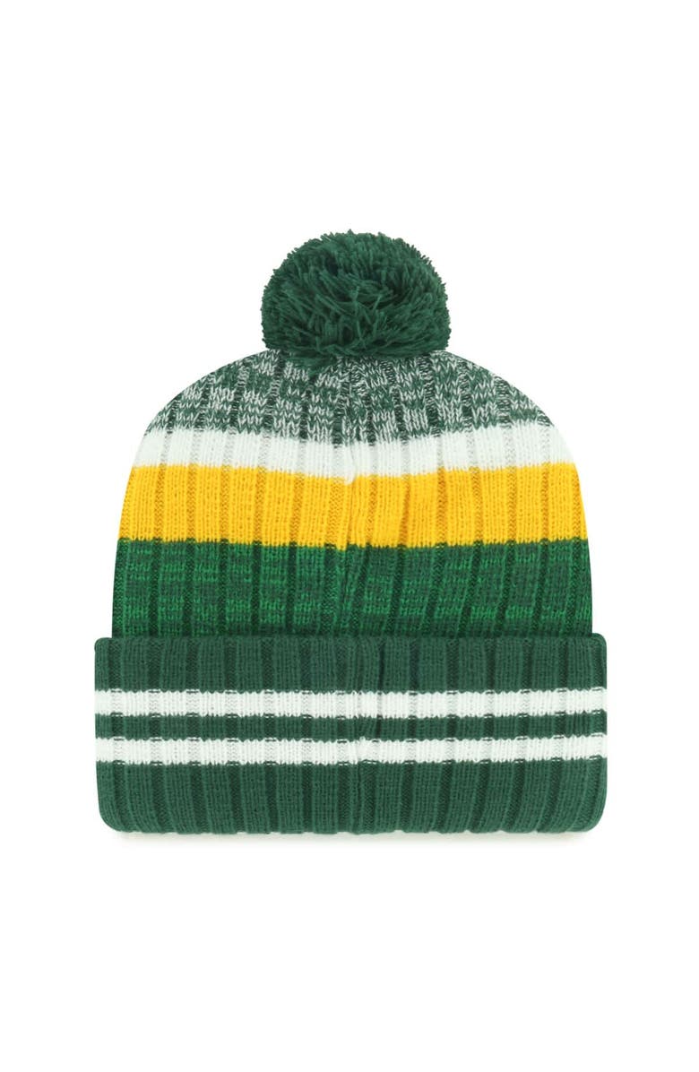 '47 Men's '47 Green Bay Packers Quiver Cuffed Knit Hat with Pom, Alternate, color, Green