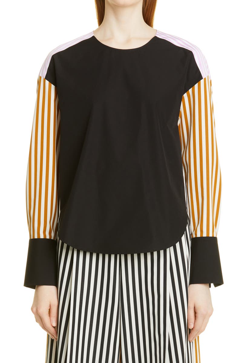 PARTOW Ellis Mixed Stripe Cotton Top, Main, color,