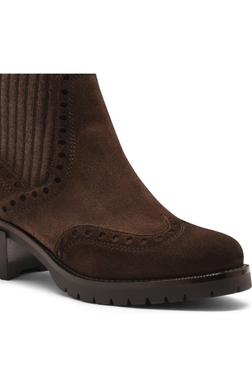 Shop Santoni Suede Low-heel Ankle Boot In Brown