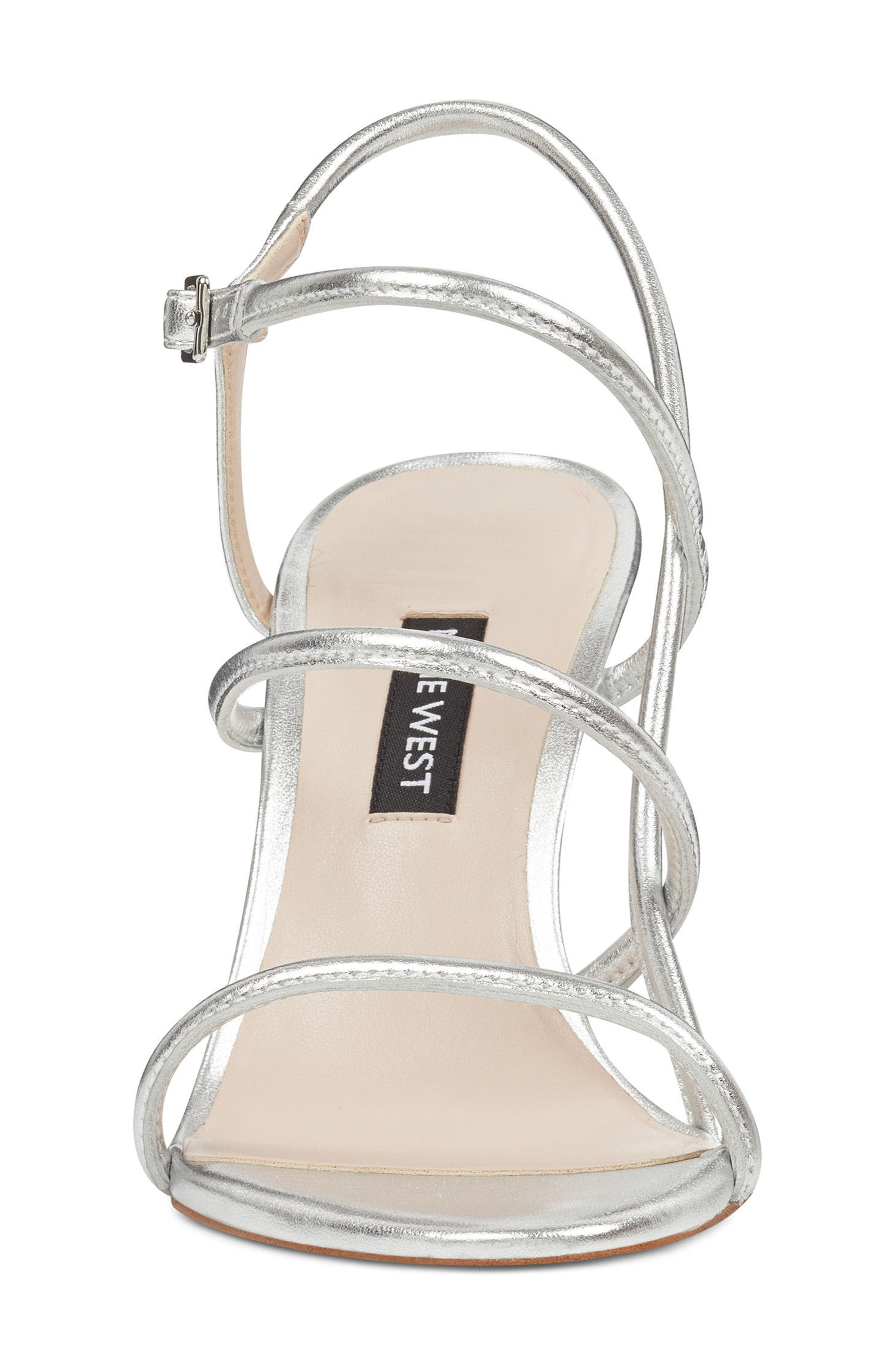 Mericia Cage Sandal, Alternate, color, SILVER LEATHER