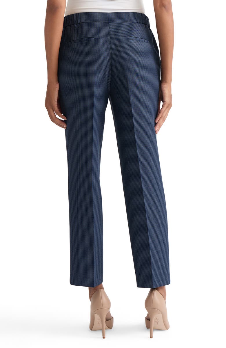KASPER Lily Mini Check Tapered Pants, Alternate, color, Blue Night/ Black