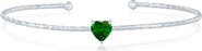 SIMONA Birthstone Cubic Zirconia Heart Open Cuff Bracelet