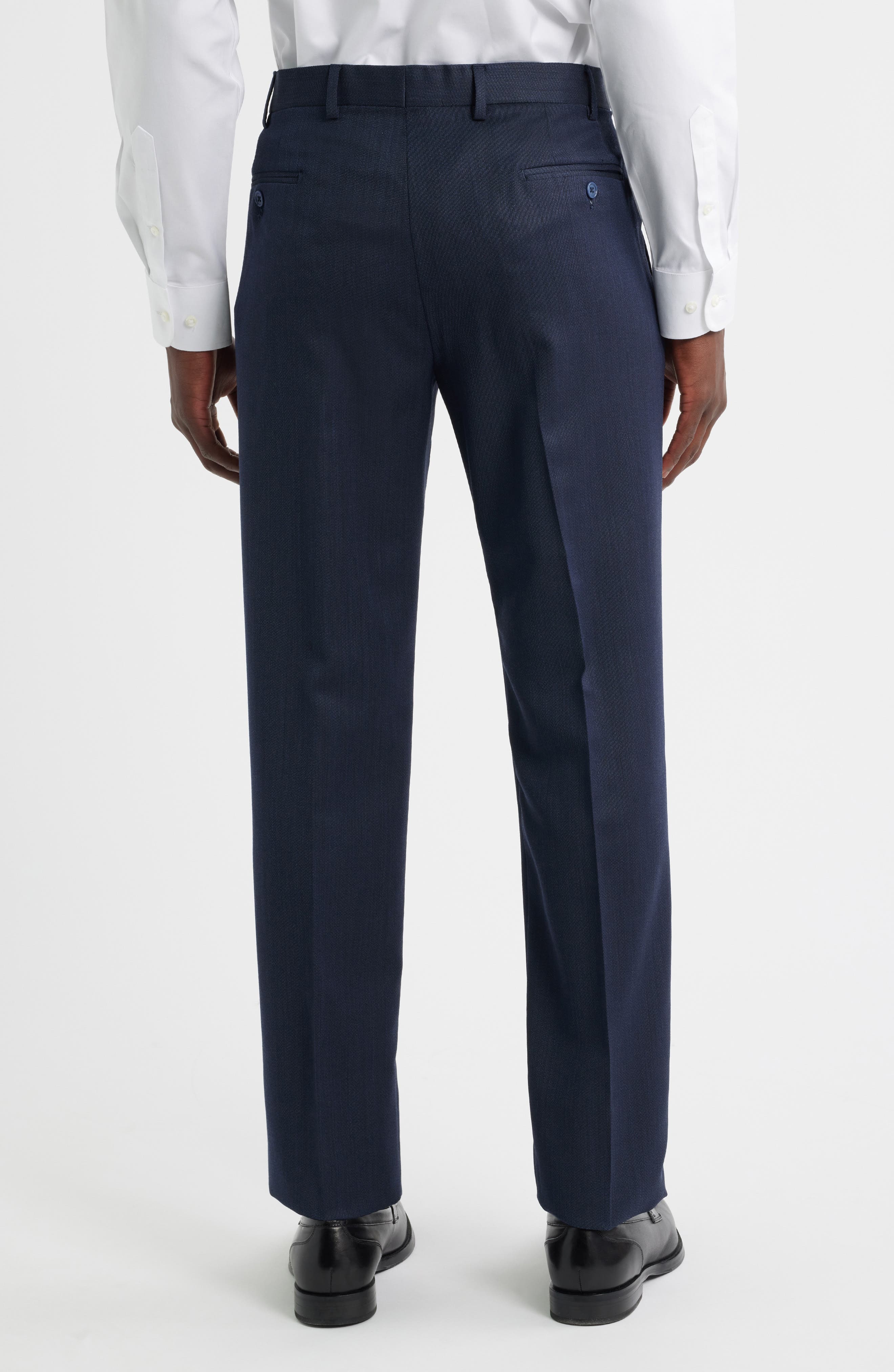Flat Front Navy Wool Dress Pants - image 2