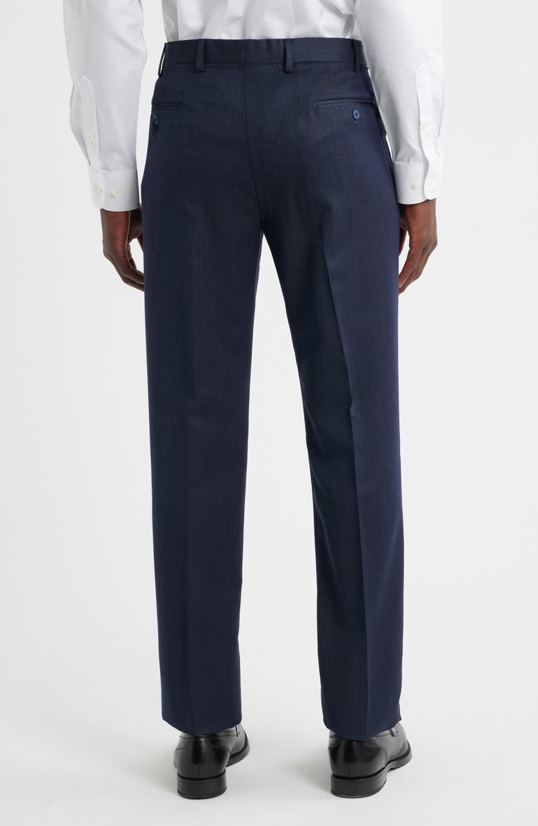 Emporio Armani Flat Front Navy Wool Dress Pants, Alternate, color, Navy