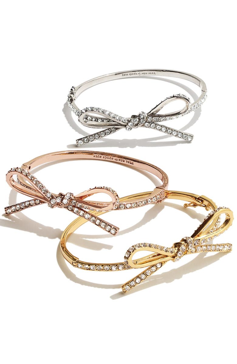 Kate Spade New York 'skinny mini' bow bangle, Alternate, color,