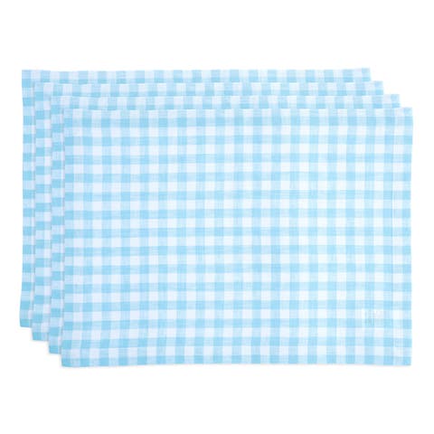 Linen Placemats - Gingham Check, 14" x 19"