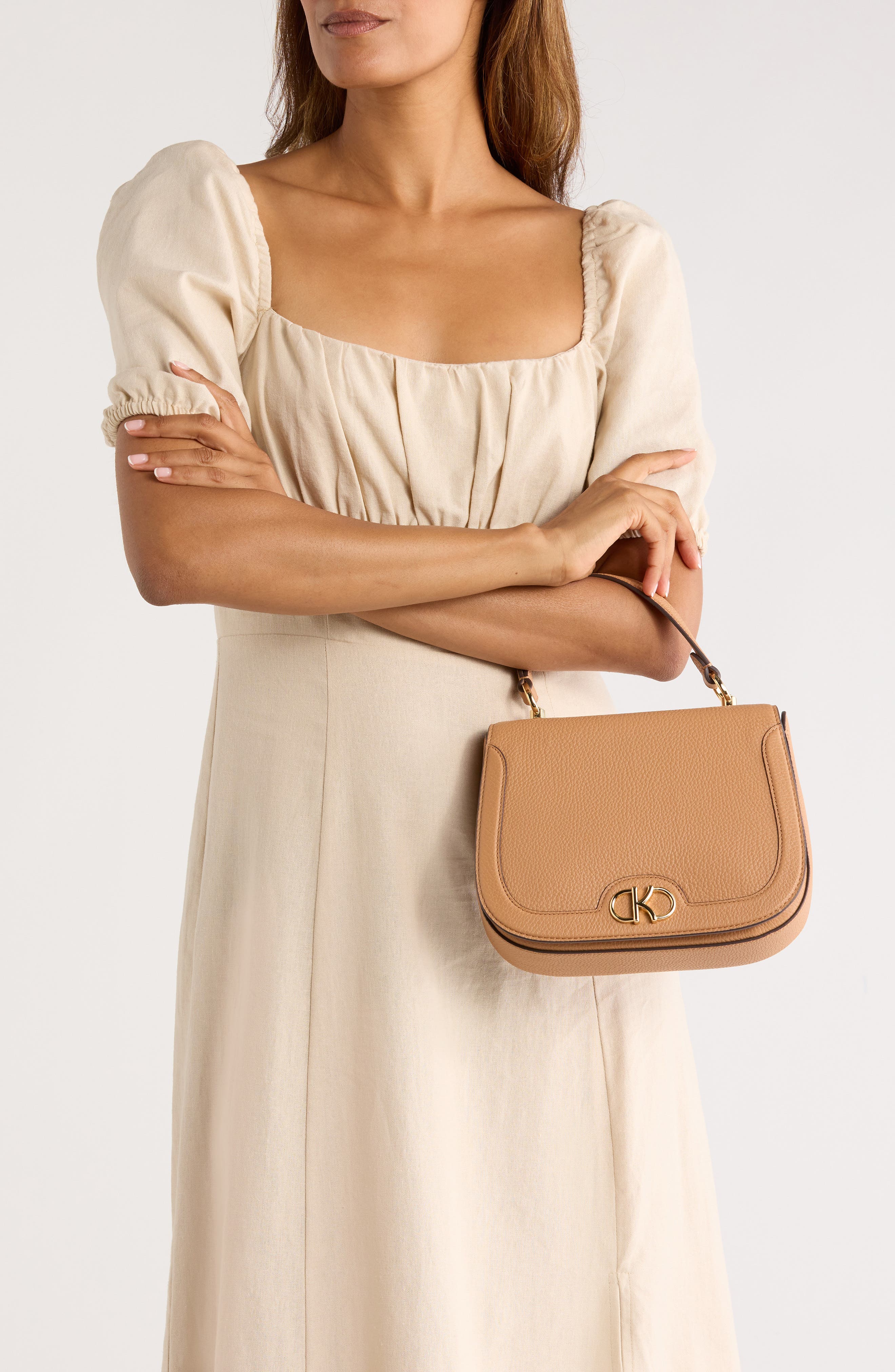 Kate Spade New York kyla pebbled leather top handle bag, Alternate, color, Classic Saddle.