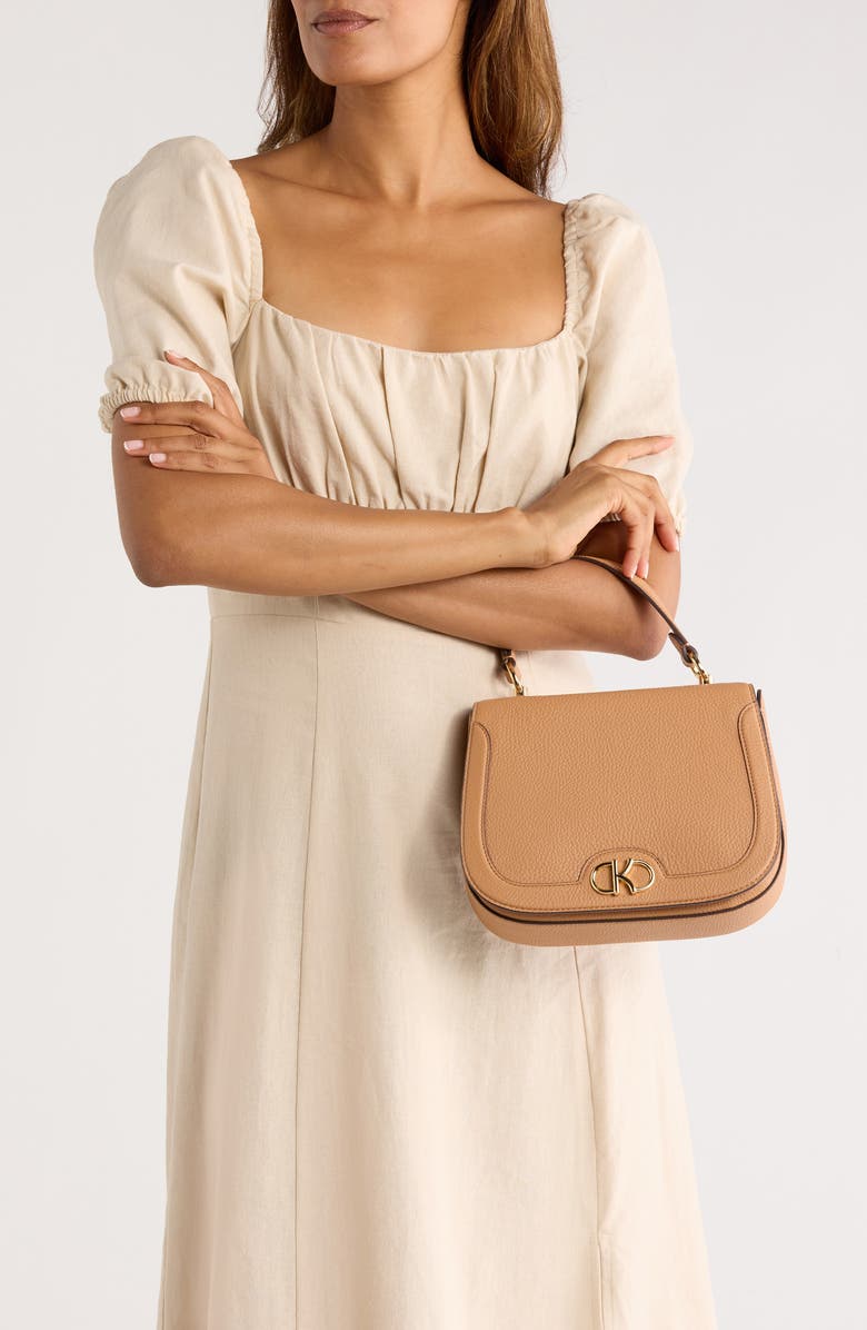 Kate Spade New York kyla pebbled leather top handle bag, Alternate, color, Classic Saddle.