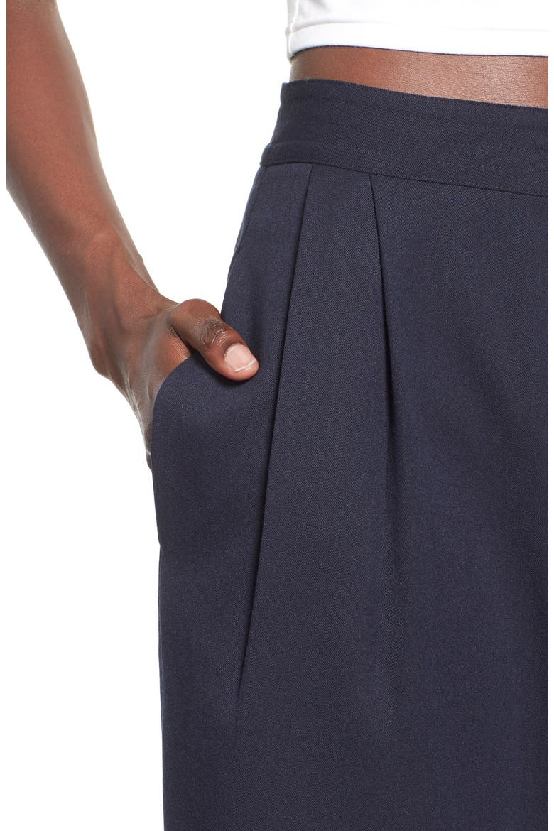 Pleated Culottes, Alternate, color, NAVY