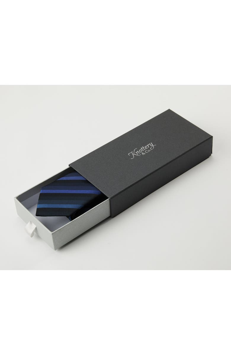 Knottery & Co Awning Striped Silk Jacquard Tie, Alternate, color, Multi Blue