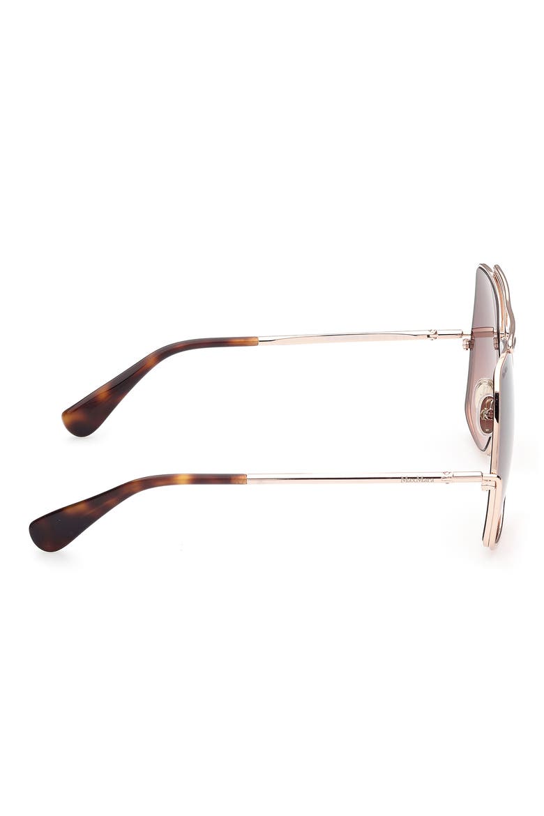 64mm Geometric Sunglasses, Alternate, color, ROSE GOLD/ GRADIENT BROWN