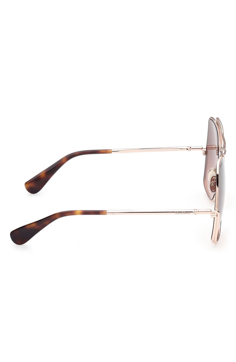 Max Mara 64mm Geometric Sunglasses, Alternate, color, Rose Gold/ Gradient Brown