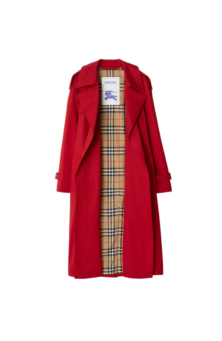 Burberry Long Castleford Trench Coat, Alternate, color, Currant