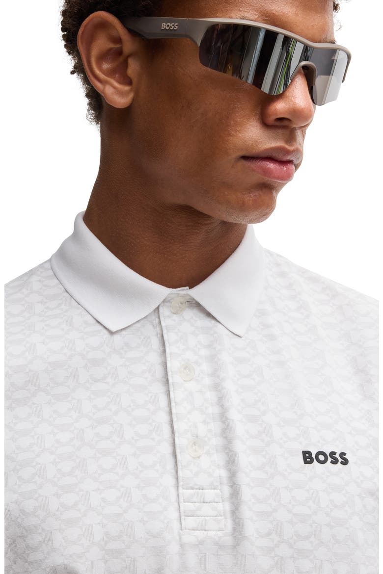 Paddy Geo Print Cotton Polo, Alternate, color, WHITE