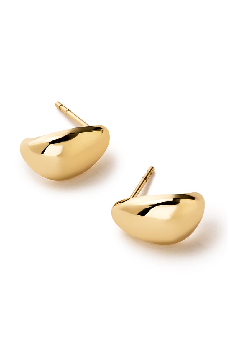 Gold Stud Earrings - Gold Teardrop Huggie Studs, Alternate, color, Gold