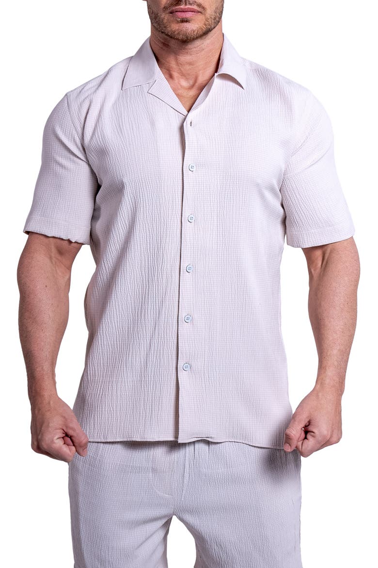 Everyday Cream White Short Sleeve Button-Up Shirt, Main, color, WHITE