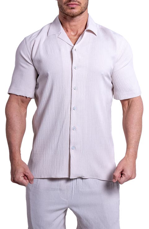 Everyday Cream White Short Sleeve Button-Up Shirt