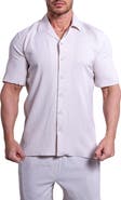 Maceoo Everyday Cream White Short Sleeve Button-Up Shirt