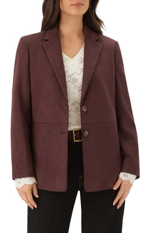 Karen Kane Faux Suede Blazer in Wine at Nordstrom, Size X-Small