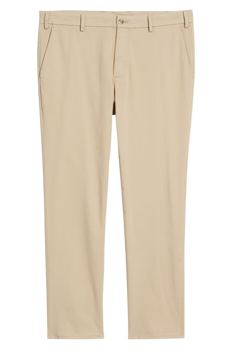 Signature Sateen Flat Front Pants, Alternate, color, KHAKI