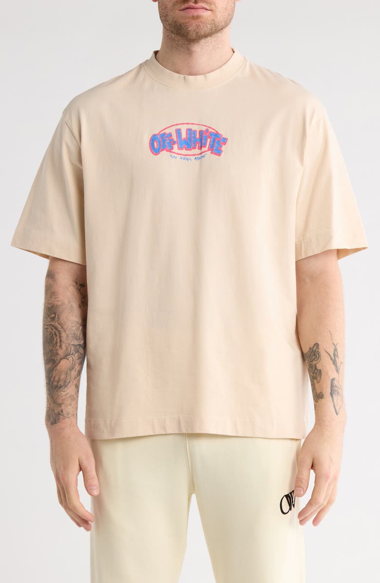 Off-White Sketch Arrow Skate Graphic T-Shirt, Main, color, Beige And Blue