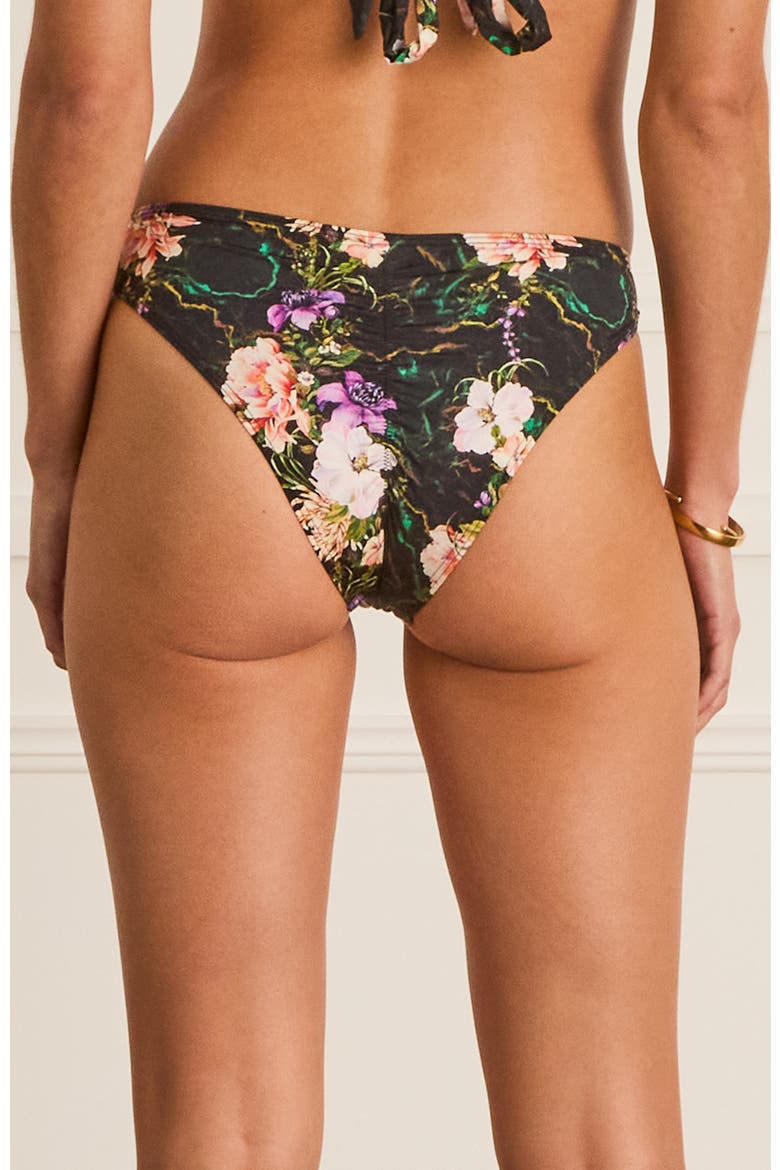 Ring Front Alexis Cheeky Pant Bikini Bottom, Alternate, color, Black Floral Print