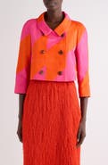 Dries Van Noten Vipa Broken Stripe Crop Moiré Jacket