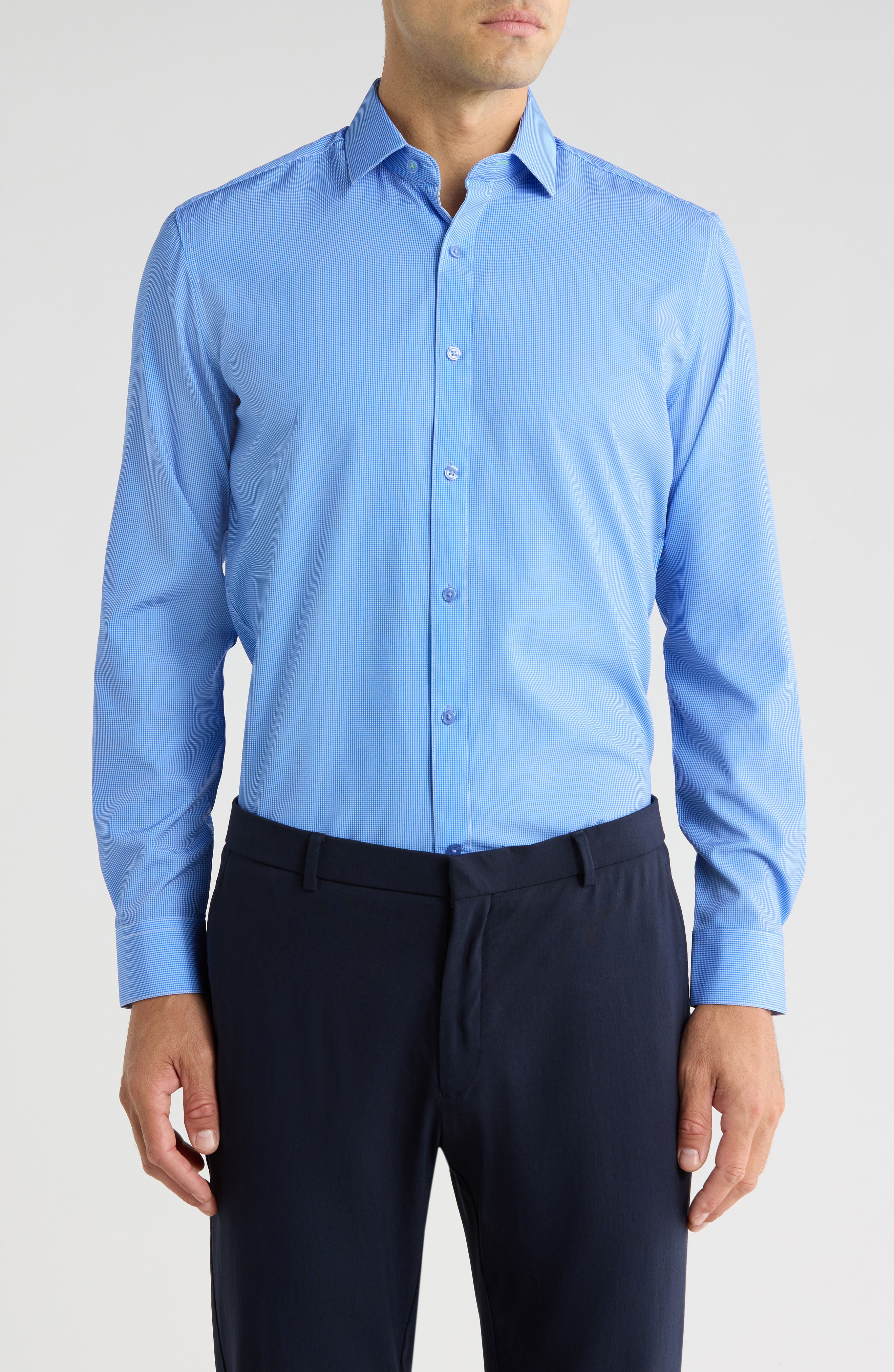 TOM BAINE Performance Stretch Wrinkle Free Button-Up Shirt