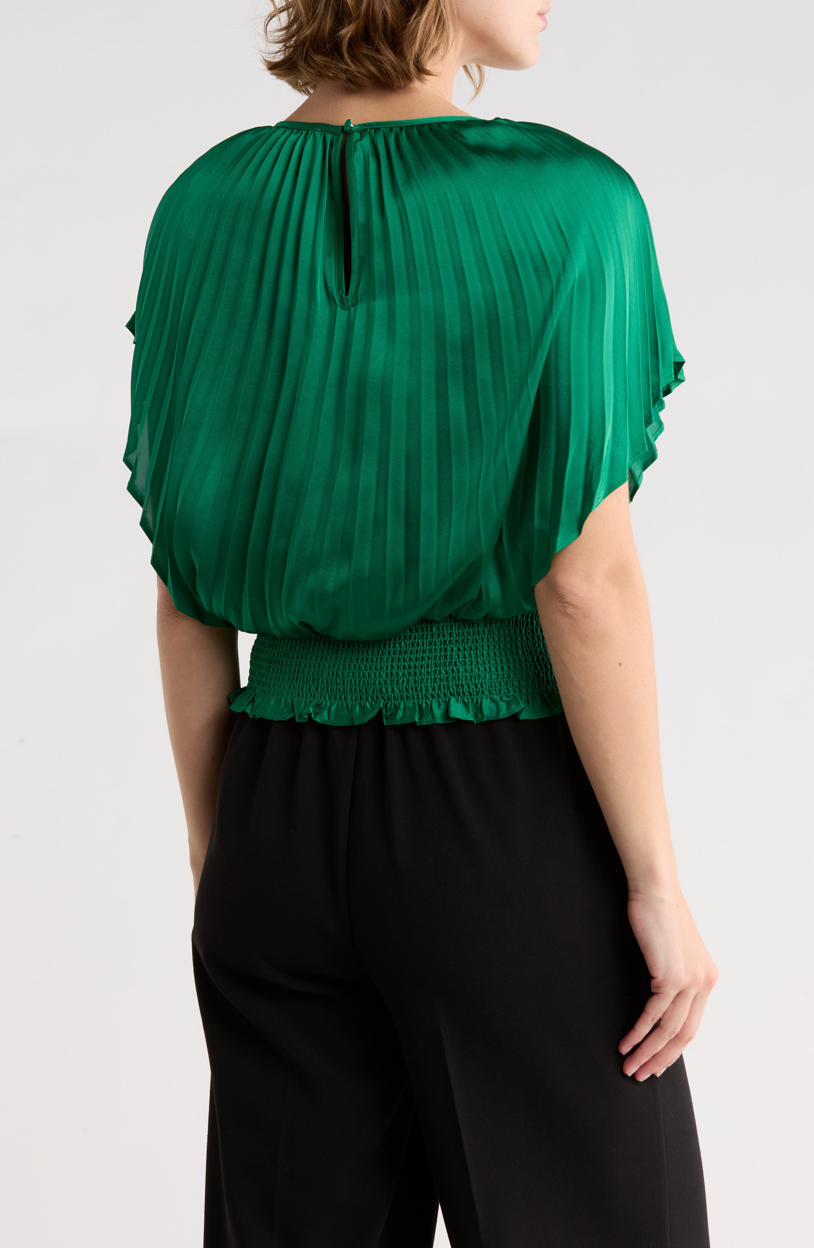 Pleated Smocked Waist Top - image 4