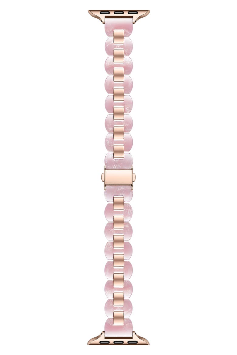 Aria Resin & Stainless Steel Apple Watch® Watchband, Alternate, color, BLUSH / ROSE GOLD
