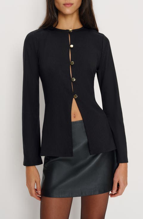 Verne Button Front Knit Top