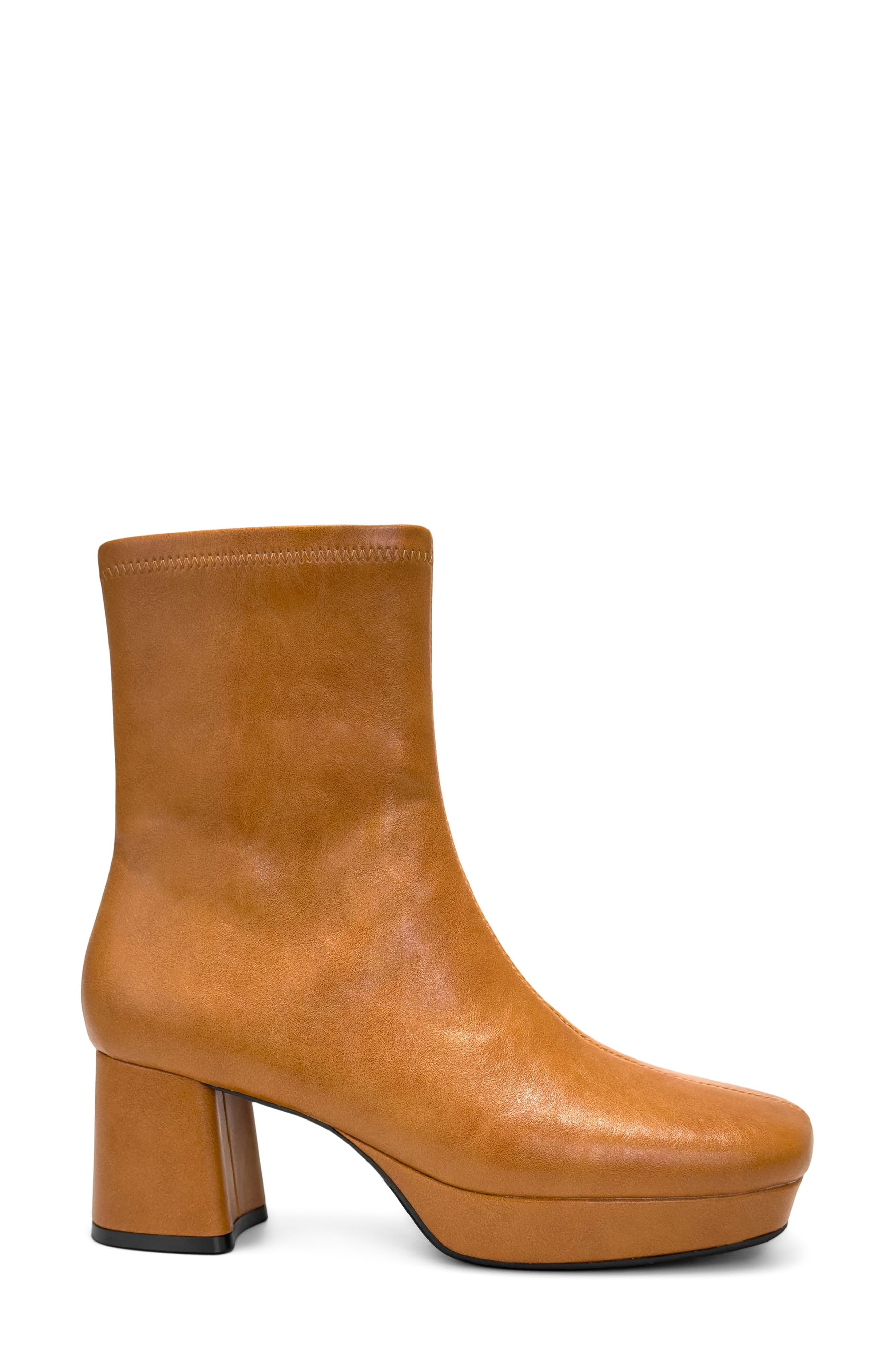 Sussex Faux Leather Platform Bootie, Alternate, color, JAVA