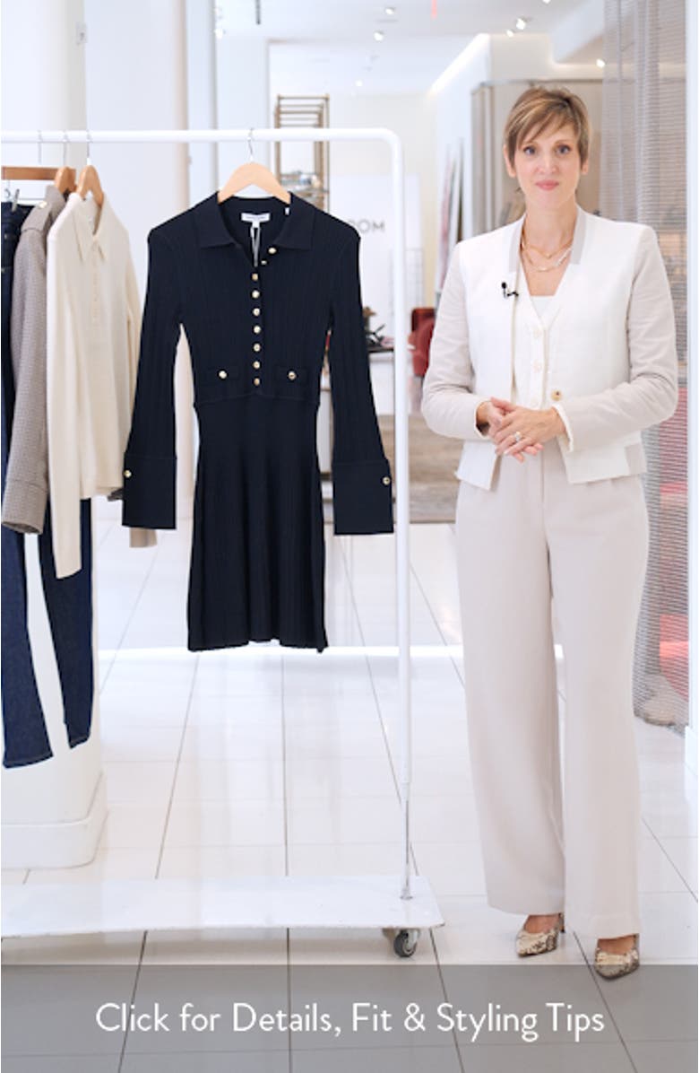 Lauper Variegated Rib Long Sleeve Sweater Dress, sales video thumbnail