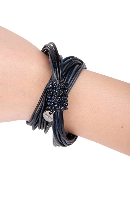 Saachi Multi Strand Faux Leather Cord Necklace In Black Multi