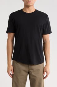 BUCK MASON Pima Cotton Slub Curved Hem T-Shirt